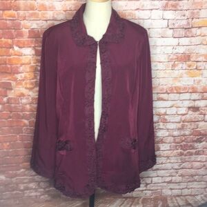 Vintage Maggie Sweet Deep Plum Embroidered Blazer
